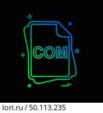 COM file type icon design vector. Стоковая иллюстрация, агентство Ingram Publishing / Фотобанк Лори