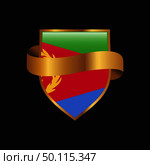 Eritrea flag Golden badge design vector. Стоковая иллюстрация, агентство Ingram Publishing / Фотобанк Лори