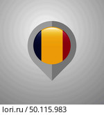 Map Navigation pointer with Chad flag design vector. Стоковая иллюстрация, агентство Ingram Publishing / Фотобанк Лори