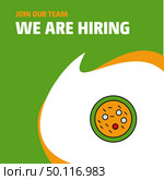 Join Our Team. Busienss Company Bacteria on plate  We Are Hiring Poster Callout Design. Vector background. Стоковая иллюстрация, агентство Ingram Publishing / Фотобанк Лори