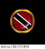 Trinidad and tobago flag Golden button. Стоковая иллюстрация, агентство Ingram Publishing / Фотобанк Лори