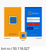 Company Locker  Splash Screen and Login Page design with Logo template. Mobile Online Business Template. Стоковая иллюстрация, агентство Ingram Publishing / Фотобанк Лори