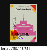 Welcome to The Castel Sant Angelo Rome, Italy. Explore, Travel Enjoy Poster Template. Стоковая иллюстрация, агентство Ingram Publishing / Фотобанк Лори