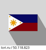 Phillipines flag Long Shadow design vector. Стоковая иллюстрация, агентство Ingram Publishing / Фотобанк Лори