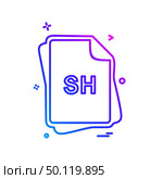 SH file type icon design vector. Стоковая иллюстрация, агентство Ingram Publishing / Фотобанк Лори