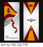 Spain Happy independence day Confetti Celebration Background Vertical Banner set. Стоковая иллюстрация, агентство Ingram Publishing / Фотобанк Лори