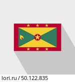 Grenada flag Long Shadow design vector. Стоковое фото, агентство Ingram Publishing / Фотобанк Лори