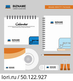 Online shopping Logo, Calendar Template, CD Cover, Diary and USB Brand Stationary Package Design Vector Template. Стоковая иллюстрация, агентство Ingram Publishing / Фотобанк Лори
