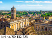 Palace of the Senators view from Vittoriano on Capitoline Hill. Rome, Italy. Стоковое фото, агентство Ingram Publishing / Фотобанк Лори
