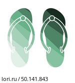Spa Slippers Icon. Flat Color Ladder Design. Vector Illustration. Стоковая иллюстрация, агентство Ingram Publishing / Фотобанк Лори