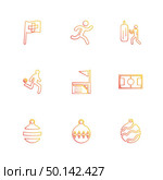 sports , games , atheletes , balls , fitness , football , fifa , russia , cricket , ball , bat , wicket, gym ,  tennis , running, race , hurdles , shoes , flag , icon, vector, design,  flat,  collection, style, creative,  icons. Стоковая иллюстрация, агентство Ingram Publishing / Фотобанк Лори