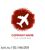 Airplane icon - Red WaterColor Circle Splash. Стоковая иллюстрация, агентство Ingram Publishing / Фотобанк Лори