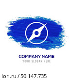 Navigation compass icon - Blue watercolor background. Стоковая иллюстрация, агентство Ingram Publishing / Фотобанк Лори