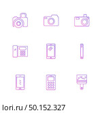 multimedia , user interface , camera , technology , play , pause , camcoder , video , click , capture , image , photography , photograph , icon, vector, design,  flat,  collection, style, creative,  icons. Стоковая иллюстрация, агентство Ingram Publishing / Фотобанк Лори