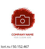 Photo camera icon - Red WaterColor Circle Splash. Стоковая иллюстрация, агентство Ingram Publishing / Фотобанк Лори