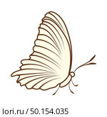 Sketch of Butterfly. Brown Line Color Design.  Vector Illustration. Стоковое фото, агентство Ingram Publishing / Фотобанк Лори
