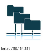 Folder Network Icon. Shadow Reflection Design. Vector Illustration. Стоковая иллюстрация, агентство Ingram Publishing / Фотобанк Лори