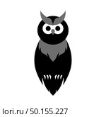 Halloween black owl. Single Design. Vector illustration. Стоковая иллюстрация, агентство Ingram Publishing / Фотобанк Лори