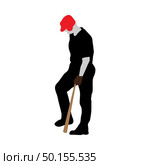 Highly detailed baseball athlete silhouette. Fully editable EPS 10 vector illustration. Стоковая иллюстрация, агентство Ingram Publishing / Фотобанк Лори