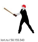 Highly detailed baseball athlete silhouette. Fully editable EPS 10 vector illustration. Стоковая иллюстрация, агентство Ingram Publishing / Фотобанк Лори