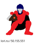 Highly detailed baseball athlete silhouette. Fully editable EPS 10 vector illustration. Стоковая иллюстрация, агентство Ingram Publishing / Фотобанк Лори