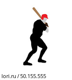 Highly detailed baseball athlete silhouette. Fully editable EPS 10 vector illustration. Стоковая иллюстрация, агентство Ingram Publishing / Фотобанк Лори