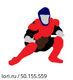 Highly detailed baseball athlete silhouette. Fully editable EPS 10 vector illustration. Стоковая иллюстрация, агентство Ingram Publishing / Фотобанк Лори