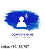 bulb concept Creative idea icon - Blue watercolor background. Стоковая иллюстрация, агентство Ingram Publishing / Фотобанк Лори
