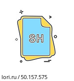 SH file type icon design vector. Стоковая иллюстрация, агентство Ingram Publishing / Фотобанк Лори