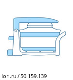 Electric Convection Oven Icon. Thin Line With Blue Fill Design. Vector Illustration. Стоковая иллюстрация, агентство Ingram Publishing / Фотобанк Лори
