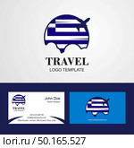 Travel Greece Flag Logo and Visiting Card Design. Стоковая иллюстрация, агентство Ingram Publishing / Фотобанк Лори