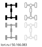 Undercarriage Chassis Carriage for car Vehicle frame icon outline set black grey color vector illustration flat style simple image. Стоковое фото, агентство Ingram Publishing / Фотобанк Лори