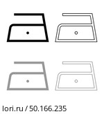 Ironing is allowed low slow temperature to one hundred and ten 110 degrees Clothes care symbols Washing concept Laundry sign icon outline set black grey color vector illustration flat style simple image. Стоковое фото, агентство Ingram Publishing / Фотобанк Лори