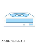 CD-ROM Icon. Thin Line With Blue Fill Design. Vector Illustration. Стоковая иллюстрация, агентство Ingram Publishing / Фотобанк Лори