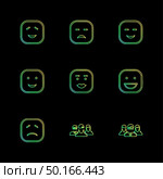 emoji , emoticon , smiley , happy , sad, cry , laugh , raomntic, love , angry , confused , handsome , nervous , kind , smile , icon, vector, design,  flat,  collection, style, creative,  icons. Стоковая иллюстрация, агентство Ingram Publishing / Фотобанк Лори
