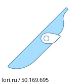 Knife Scabbard Icon. Thin Line With Blue Fill Design. Vector Illustration. Стоковая иллюстрация, агентство Ingram Publishing / Фотобанк Лори
