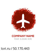 Airplane icon - Red WaterColor Circle Splash. Стоковая иллюстрация, агентство Ingram Publishing / Фотобанк Лори