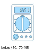 Multimeter Icon. Thin Line With Blue Fill Design. Vector Illustration. Стоковая иллюстрация, агентство Ingram Publishing / Фотобанк Лори