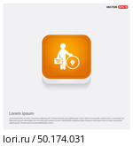 Businessman with idea icon Orange Abstract Web Button - Free vector icon. Стоковая иллюстрация, агентство Ingram Publishing / Фотобанк Лори