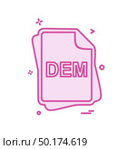 DEM file type icon design vector. Стоковая иллюстрация, агентство Ingram Publishing / Фотобанк Лори