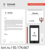 Trident  Business Letterhead, Calendar 2019 and Mobile app design vector template. Стоковая иллюстрация, агентство Ingram Publishing / Фотобанк Лори