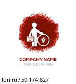 Businessman with idea icon - Red WaterColor Circle Splash. Стоковая иллюстрация, агентство Ingram Publishing / Фотобанк Лори