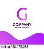 G company logo design with purple theme vector. Стоковая иллюстрация, агентство Ingram Publishing / Фотобанк Лори