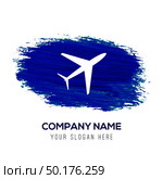 Airplane icon - Blue watercolor background. Стоковая иллюстрация, агентство Ingram Publishing / Фотобанк Лори