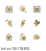 Sports , games , atheletes , arrows , left , right , up , down , cricket  , football , tennis , bails , ball , wicket , halmet , icon, vector, design,  flat,  collection, style, creative,  icons. Стоковая иллюстрация, агентство Ingram Publishing / Фотобанк Лори