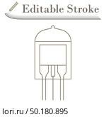 Electronic Vacuum Tube Icon. Editable Stroke Simple Design. Vector Illustration. Стоковая иллюстрация, агентство Ingram Publishing / Фотобанк Лори