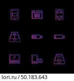 battery , wifi , network , infrared , signals , web , user interface , usb , battery cells , mobile , uploading , downloading , internet , icon, vector, design,  flat,  collection, style, creative,  icons. Стоковая иллюстрация, агентство Ingram Publishing / Фотобанк Лори