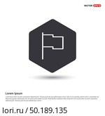 Flag mark icon Hexa White Background icon template - Free vector icon. Стоковая иллюстрация, агентство Ingram Publishing / Фотобанк Лори