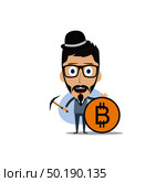 bitcoin crypto currency theme cartoon gentleman male man miner boy vector. bitcoin crypto currency theme cartoon gentleman male man miner boy. Стоковая иллюстрация, агентство Ingram Publishing / Фотобанк Лори