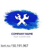 Wrenches Icon - Blue watercolor background. Стоковая иллюстрация, агентство Ingram Publishing / Фотобанк Лори
